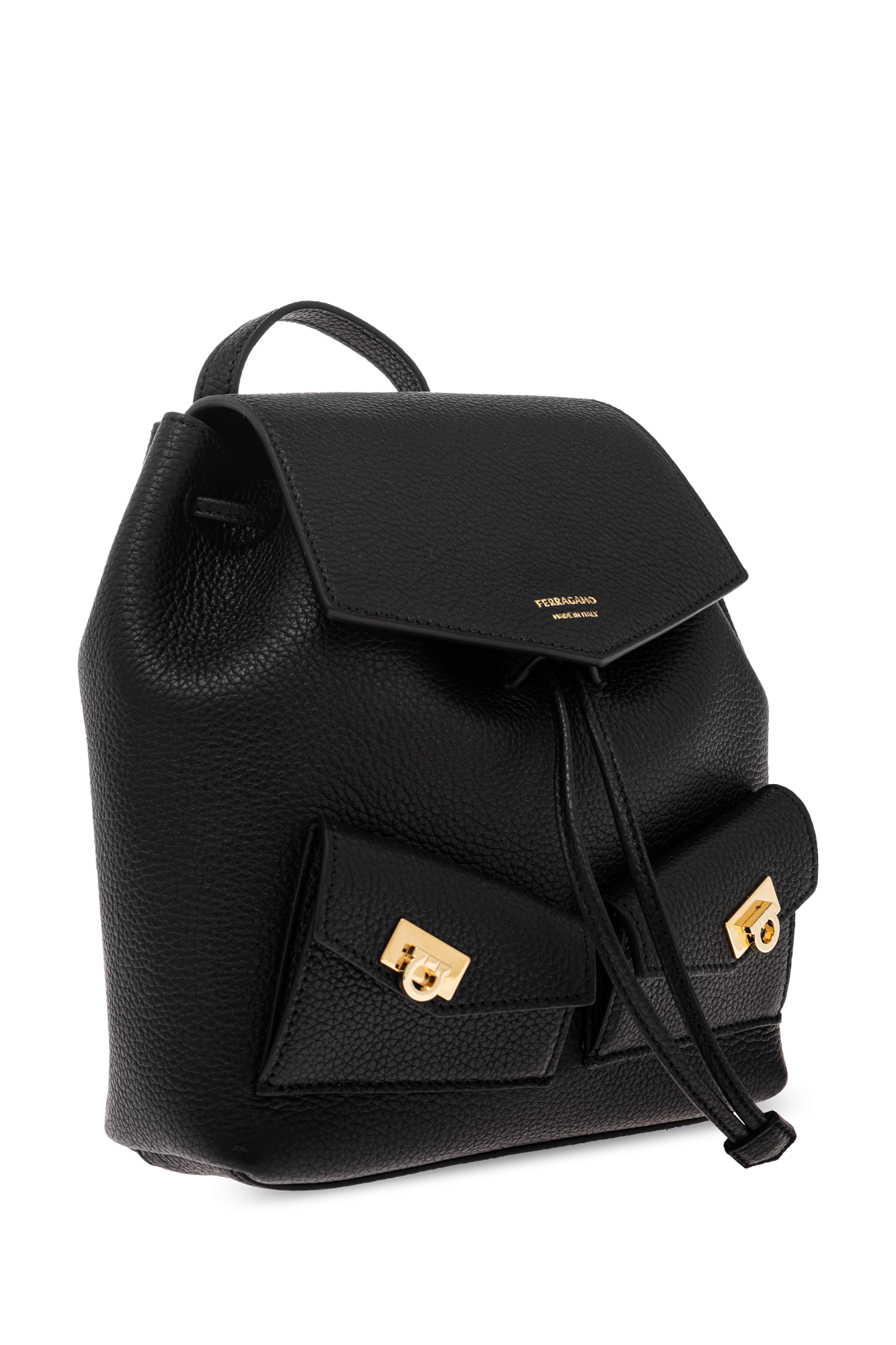 Black Leather backpack FERRAGAMO - Vitkac AS